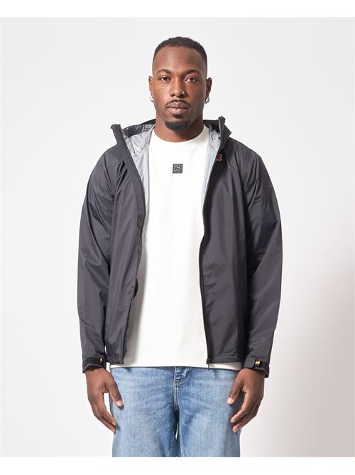 Jacko men's jacket by K-way with hood and logo K-WAY | K8131QW-CHARMEL TRAVELUSY